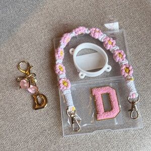 Pink and Gold Water Bottle Accessory Set